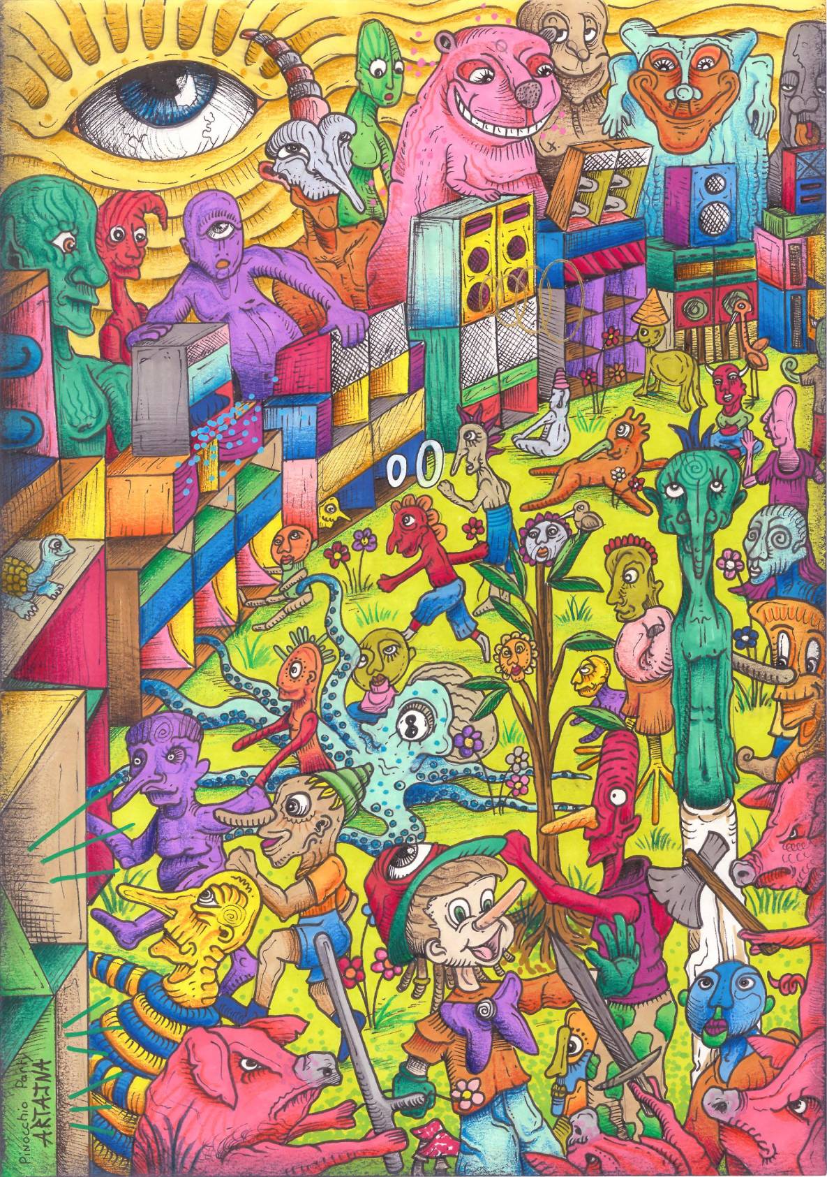 Dessin Pinnochio Party
